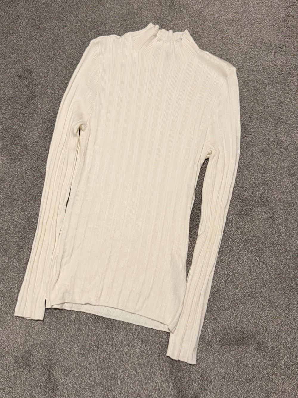 Abercrombie & Fitch Cream Ribbed Turtleneck Sweater